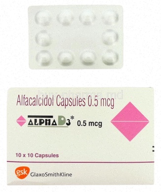 Illustration de l’Alfacalcidol et d’une boîte générique