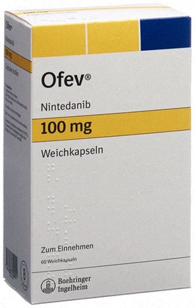 Commande Nintedanib - Visuel d’un comprimé et d’un blister