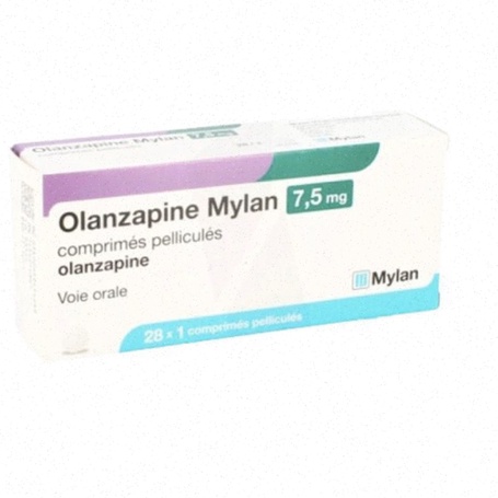 Acheter Olanzapine - Illustration moléculaire et boîtes de comprimés