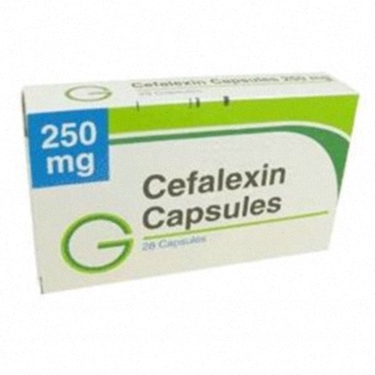 Flacon de Céphalexine et boîte de capsules