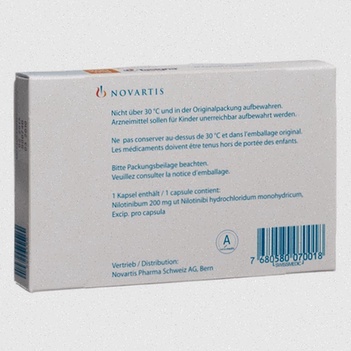 Acheter Tasigna en ligne – illustration de blister de comprimés Tasigna